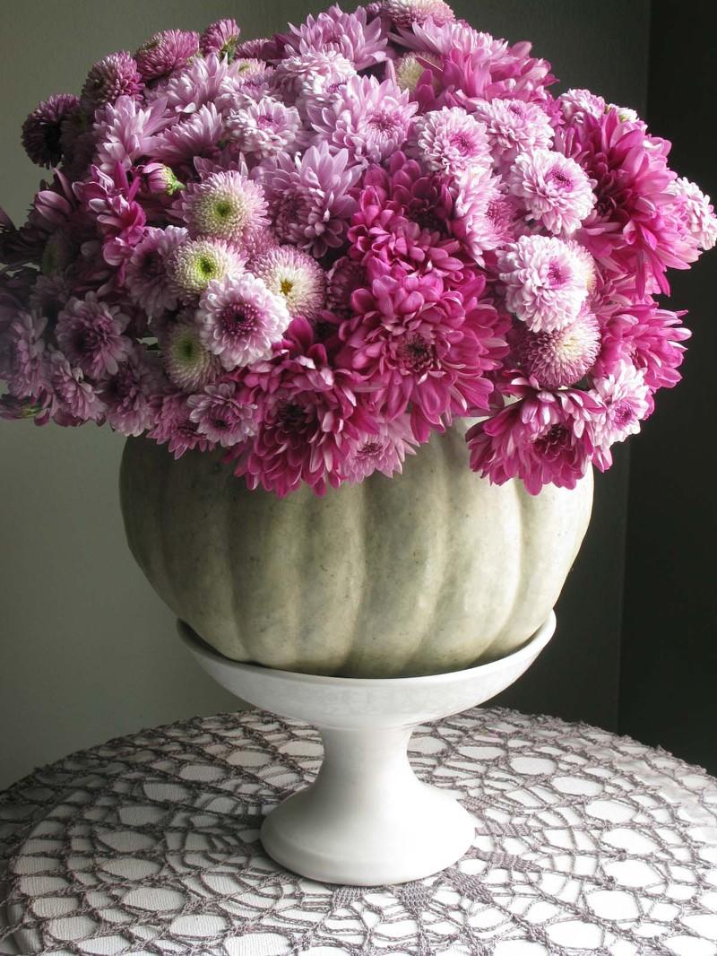 Lajoiedesfleurs.fr citrouille halloween fleurs vase