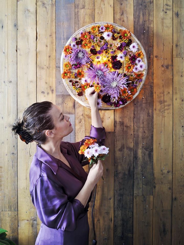 Atelier floral - Guirlande lumineuse fleurs séchées - Pont-l'Abbé