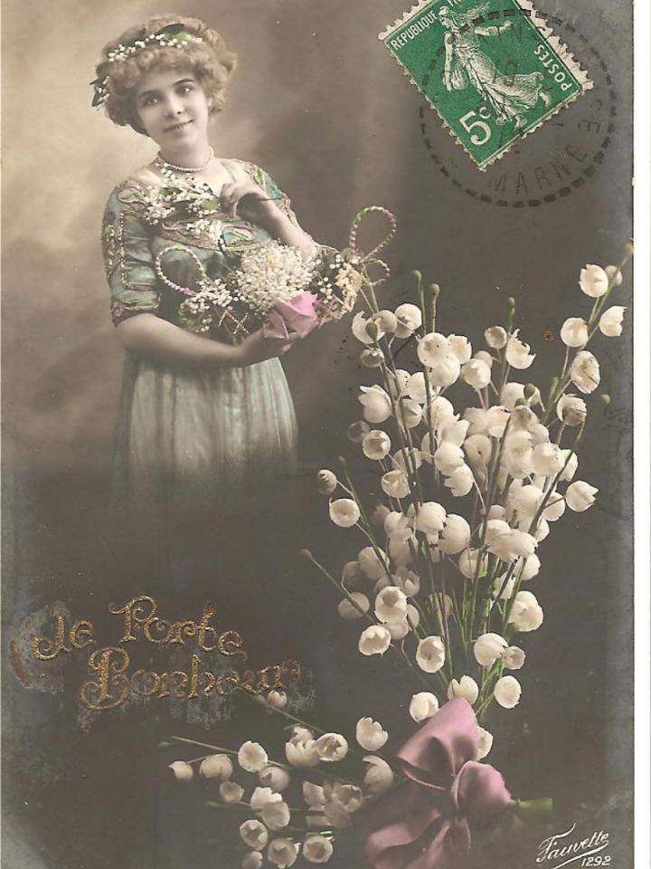 www.lajoiedesfleurs.fr joie muguet travail fete carte vintage postale